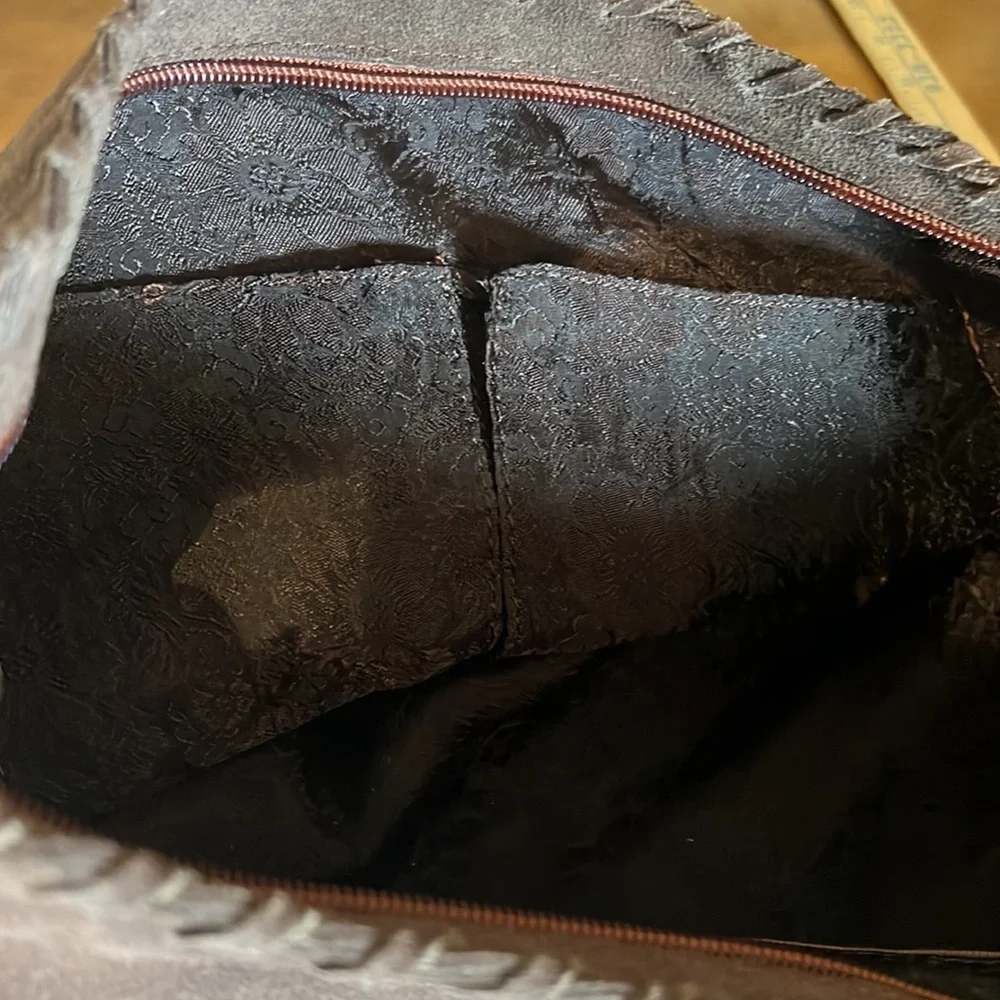 Brown Suede Hobo Bag
